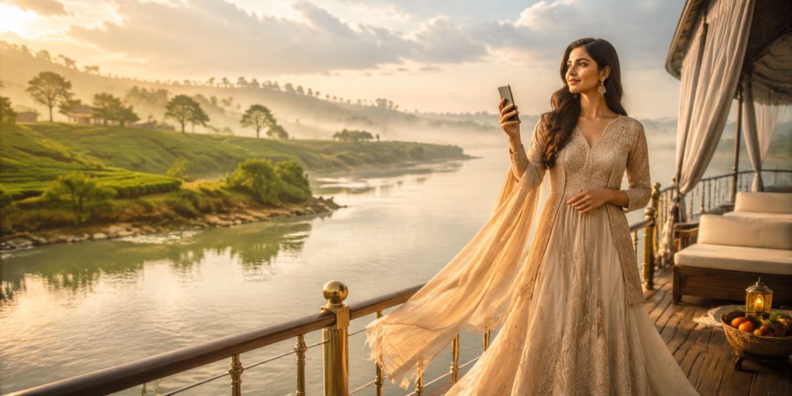 A user enjoying 6rwin cashback bonuses at a tea garden in Mymensingh